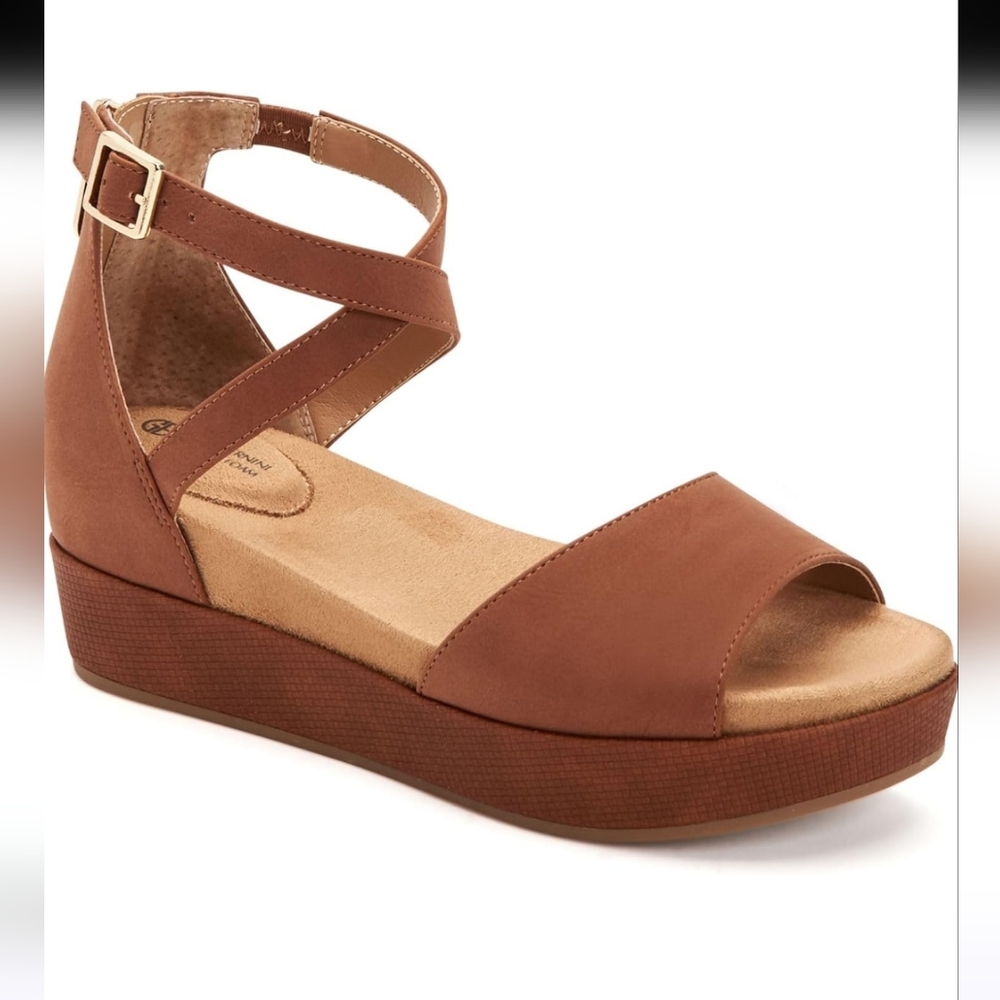 Giani Bernini Womens Ellenaa Nubuck Wedge Sandals